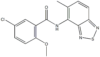 5-chloro-2-methoxy-N-(5-methyl-2,1,3-benzothiadiazol-4-yl)benzamide,338430-51-6,结构式