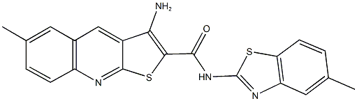 3-amino-6-methyl-N-(5-methyl-1,3-benzothiazol-2-yl)thieno[2,3-b]quinoline-2-carboxamide Structure