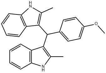 3-[(4-methoxyphenyl)(2-methyl-1H-indol-3-yl)methyl]-2-methyl-1H-indole Struktur