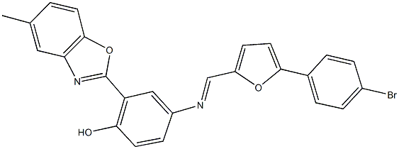 4-({[5-(4-bromophenyl)-2-furyl]methylene}amino)-2-(5-methyl-1,3-benzoxazol-2-yl)phenol,338987-50-1,结构式