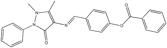 4-{[(1,5-dimethyl-3-oxo-2-phenyl-2,3-dihydro-1H-pyrazol-4-yl)imino]methyl}phenyl benzoate Structure