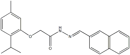 2-(2-isopropyl-5-methylphenoxy)-N'-(2-naphthylmethylene)acetohydrazide 化学構造式