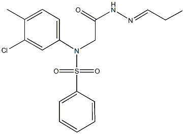 N-(3-chloro-4-methylphenyl)-N-[2-oxo-2-(2-propylidenehydrazino)ethyl]benzenesulfonamide Struktur