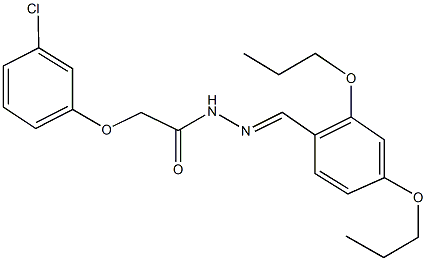 2-(3-chlorophenoxy)-N'-(2,4-dipropoxybenzylidene)acetohydrazide 结构式