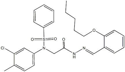 N-(3-chloro-4-methylphenyl)-N-(2-oxo-2-{2-[2-(pentyloxy)benzylidene]hydrazino}ethyl)benzenesulfonamide Structure