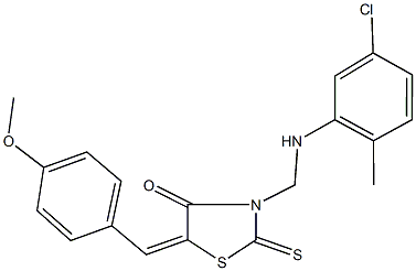 3-[(5-chloro-2-methylanilino)methyl]-5-(4-methoxybenzylidene)-2-thioxo-1,3-thiazolidin-4-one Structure