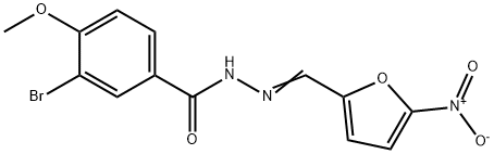 3-bromo-N'-({5-nitro-2-furyl}methylene)-4-methoxybenzohydrazide Structure