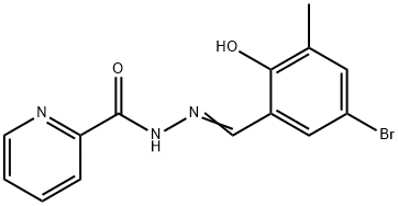 N'-(5-bromo-2-hydroxy-3-methylbenzylidene)-2-pyridinecarbohydrazide,339004-73-8,结构式