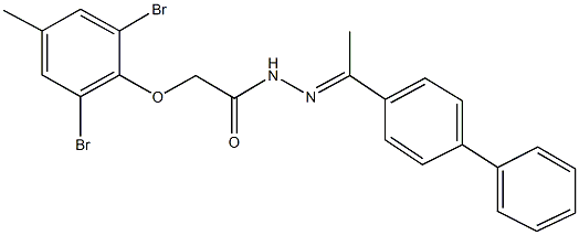 N'-(1-[1,1'-biphenyl]-4-ylethylidene)-2-(2,6-dibromo-4-methylphenoxy)acetohydrazide Structure