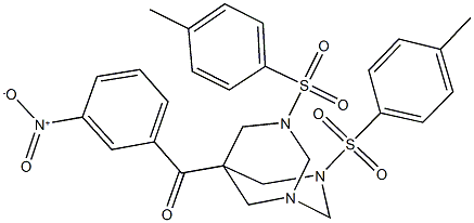 {3,7-bis[(4-methylphenyl)sulfonyl]-1,3,7-triazabicyclo[3.3.1]non-5-yl}{3-nitrophenyl}methanone 化学構造式