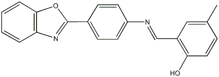 2-({[4-(1,3-benzoxazol-2-yl)phenyl]imino}methyl)-4-methylphenol Struktur