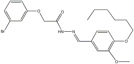 2-(3-bromophenoxy)-N'-[4-(hexyloxy)-3-methoxybenzylidene]acetohydrazide Structure