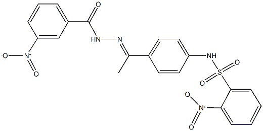 2-nitro-N-[4-(N-{3-nitrobenzoyl}ethanehydrazonoyl)phenyl]benzenesulfonamide,339012-69-0,结构式