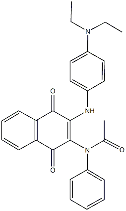 N-{3-[4-(diethylamino)anilino]-1,4-dioxo-1,4-dihydro-2-naphthalenyl}-N-phenylacetamide 结构式