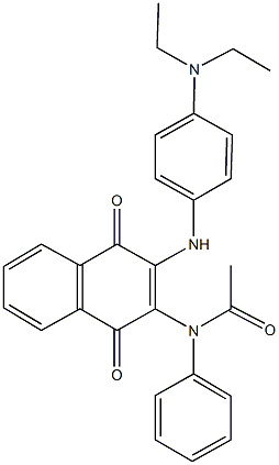 N-{3-[4-(diethylamino)anilino]-1,4-dioxo-1,4-dihydro-2-naphthalenyl}-N-phenylacetamide,339013-84-2,结构式