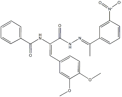 N-(2-(3,4-dimethoxyphenyl)-1-{[2-(1-{3-nitrophenyl}ethylidene)hydrazino]carbonyl}vinyl)benzamide Structure