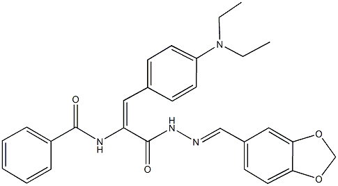 N-{1-{[2-(1,3-benzodioxol-5-ylmethylene)hydrazino]carbonyl}-2-[4-(diethylamino)phenyl]vinyl}benzamide Structure