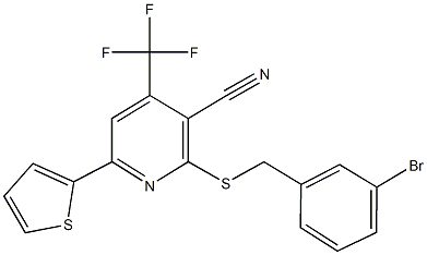 2-[(3-bromobenzyl)sulfanyl]-6-thien-2-yl-4-(trifluoromethyl)nicotinonitrile|