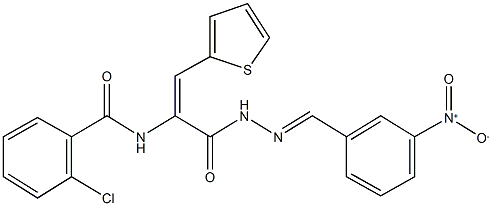 339023-22-2 2-chloro-N-[1-[(2-{3-nitrobenzylidene}hydrazino)carbonyl]-2-(2-thienyl)vinyl]benzamide