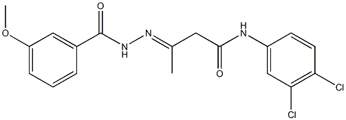 N-(3,4-dichlorophenyl)-3-[(3-methoxybenzoyl)hydrazono]butanamide,339023-86-8,结构式