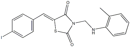5-(4-iodobenzylidene)-3-(2-toluidinomethyl)-1,3-thiazolidine-2,4-dione,339023-90-4,结构式