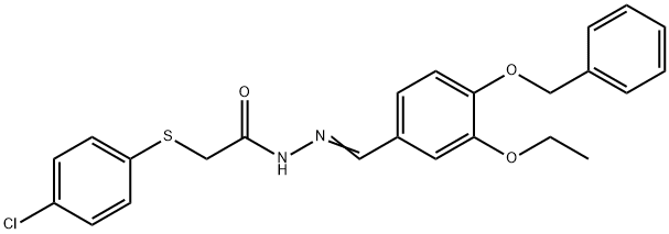 N'-[4-(benzyloxy)-3-ethoxybenzylidene]-2-[(4-chlorophenyl)sulfanyl]acetohydrazide Struktur