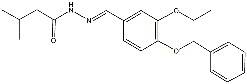 N'-[4-(benzyloxy)-3-ethoxybenzylidene]-3-methylbutanohydrazide Struktur