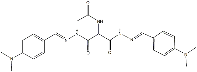 N-[2-{2-[4-(dimethylamino)benzylidene]hydrazino}-1-({2-[4-(dimethylamino)benzylidene]hydrazino}carbonyl)-2-oxoethyl]acetamide Structure