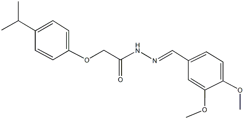 N'-(3,4-dimethoxybenzylidene)-2-(4-isopropylphenoxy)acetohydrazide Structure