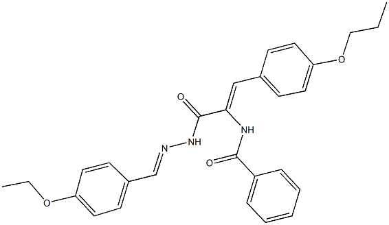 N-[1-{[2-(4-ethoxybenzylidene)hydrazino]carbonyl}-2-(4-propoxyphenyl)vinyl]benzamide Structure