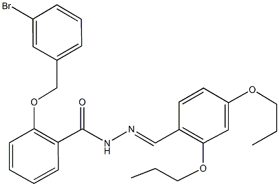 2-[(3-bromobenzyl)oxy]-N'-(2,4-dipropoxybenzylidene)benzohydrazide Struktur