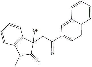 3-hydroxy-1-methyl-3-[2-(2-naphthyl)-2-oxoethyl]-1,3-dihydro-2H-indol-2-one,339059-98-2,结构式