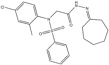 N-(4-chloro-2-methylphenyl)-N-[2-(2-cycloheptylidenehydrazino)-2-oxoethyl]benzenesulfonamide Struktur