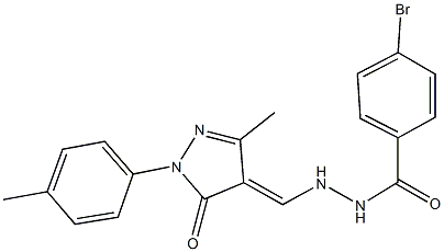 4-bromo-N'-{[3-methyl-1-(4-methylphenyl)-5-oxo-1,5-dihydro-4H-pyrazol-4-ylidene]methyl}benzohydrazide,339094-92-7,结构式