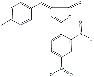 2-{2,4-bisnitrophenyl}-4-(4-methylbenzylidene)-1,3-oxazol-5(4H)-one Struktur