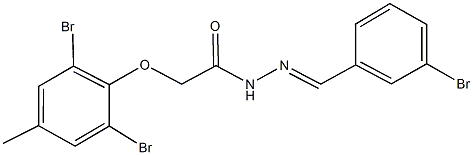 N'-(3-bromobenzylidene)-2-(2,6-dibromo-4-methylphenoxy)acetohydrazide 化学構造式