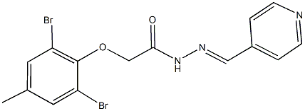 2-(2,6-dibromo-4-methylphenoxy)-N'-(4-pyridinylmethylene)acetohydrazide,339111-87-4,结构式