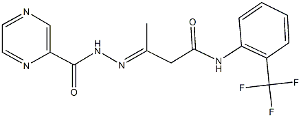 3-[(2-pyrazinylcarbonyl)hydrazono]-N-[2-(trifluoromethyl)phenyl]butanamide,339157-39-0,结构式