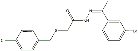 N'-[1-(3-bromophenyl)ethylidene]-2-[(4-chlorobenzyl)sulfanyl]acetohydrazide Struktur