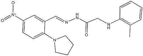 N'-[5-nitro-2-(1-pyrrolidinyl)benzylidene]-2-(2-toluidino)acetohydrazide,339158-93-9,结构式