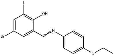 4-bromo-2-{[(4-ethoxyphenyl)imino]methyl}-6-iodophenol Structure