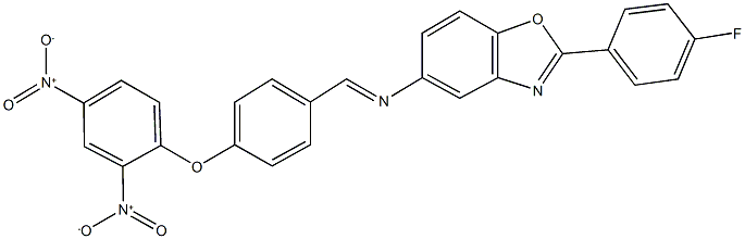 5-[(4-{2,4-bisnitrophenoxy}benzylidene)amino]-2-(4-fluorophenyl)-1,3-benzoxazole Struktur