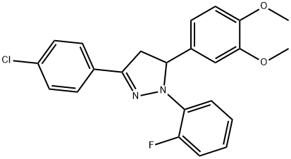 3-(4-chlorophenyl)-5-(3,4-dimethoxyphenyl)-1-(2-fluorophenyl)-4,5-dihydro-1H-pyrazole,339159-50-1,结构式