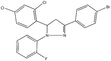 3-(4-bromophenyl)-5-(2,4-dichlorophenyl)-1-(2-fluorophenyl)-4,5-dihydro-1H-pyrazole,339159-54-5,结构式