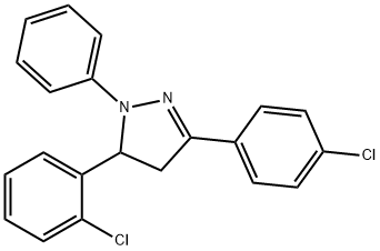 5-(2-chlorophenyl)-3-(4-chlorophenyl)-1-phenyl-4,5-dihydro-1H-pyrazole 结构式