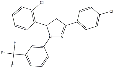 5-(2-chlorophenyl)-3-(4-chlorophenyl)-1-[3-(trifluoromethyl)phenyl]-4,5-dihydro-1H-pyrazole,339159-64-7,结构式