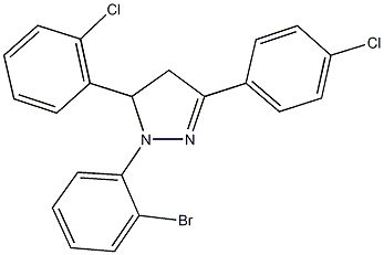 1-(2-bromophenyl)-5-(2-chlorophenyl)-3-(4-chlorophenyl)-4,5-dihydro-1H-pyrazole Structure