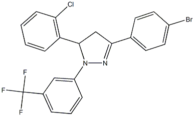 3-(4-bromophenyl)-5-(2-chlorophenyl)-1-[3-(trifluoromethyl)phenyl]-4,5-dihydro-1H-pyrazole,339159-67-0,结构式