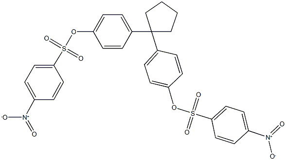 4-(1-{4-[({4-nitrophenyl}sulfonyl)oxy]phenyl}cyclopentyl)phenyl 4-nitrobenzenesulfonate 化学構造式