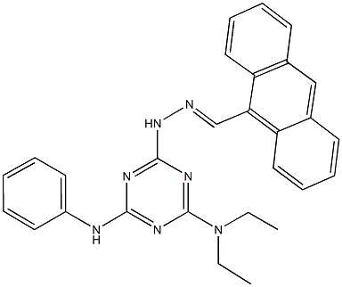 9-anthracenecarbaldehyde [4-anilino-6-(diethylamino)-1,3,5-triazin-2-yl]hydrazone Structure